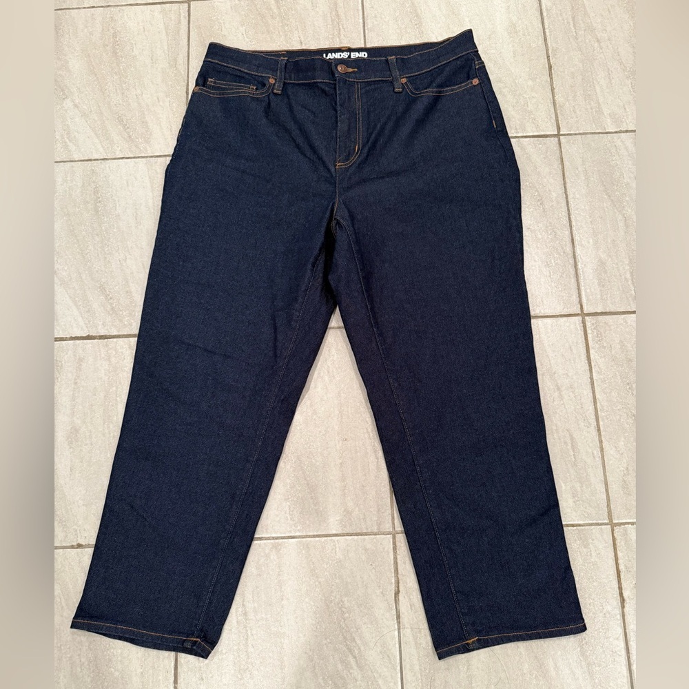 Lands' End Women's Navy ankle Jeans/size 16
